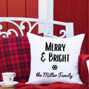 Personalized Christmas Holiday Throw Pillow Cover